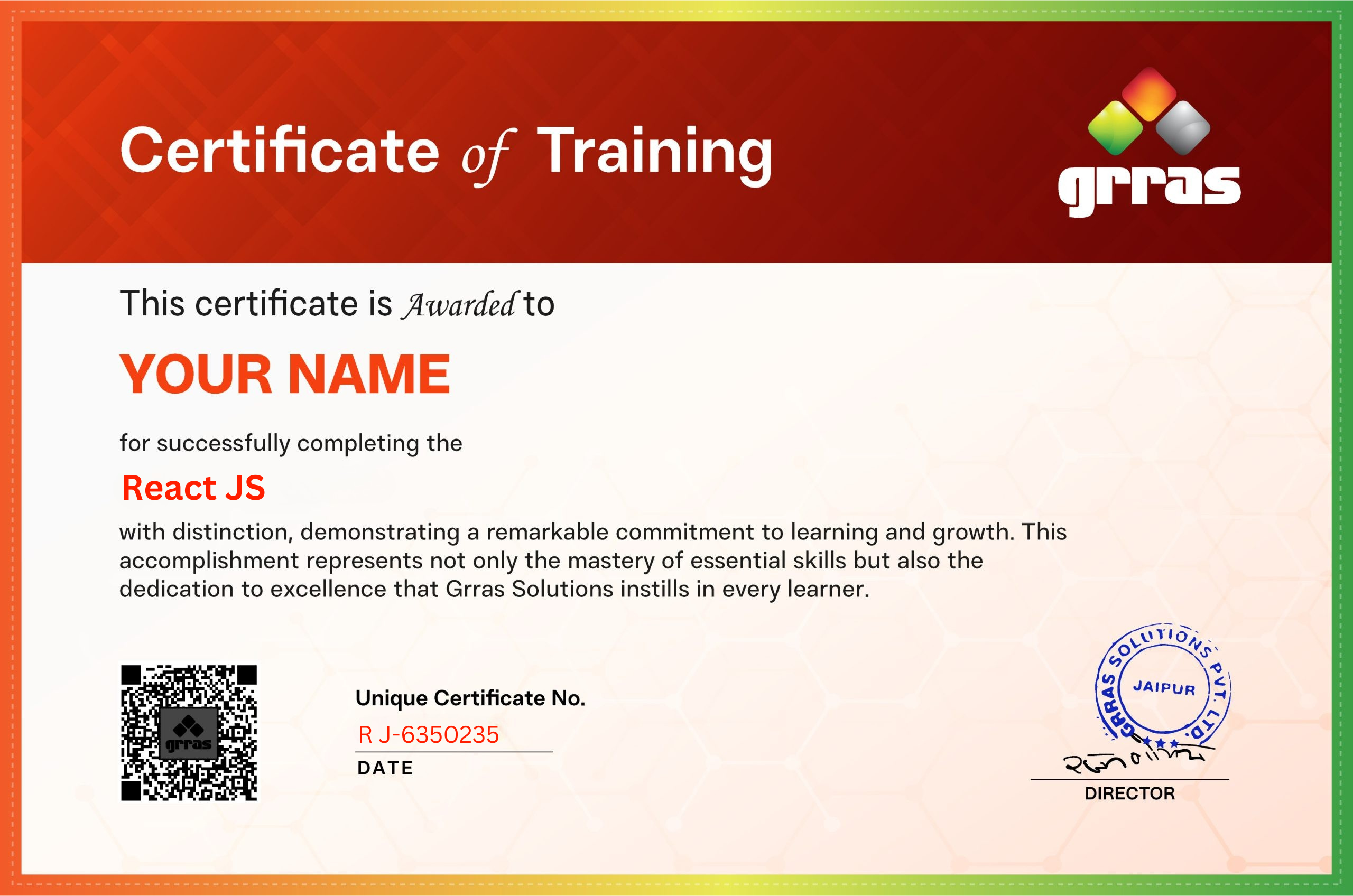 Certificate Preview